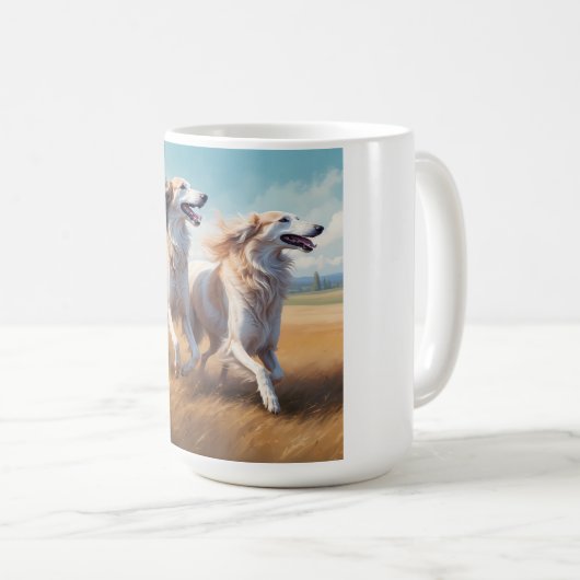 Borzoi Elegant Breed Coffee Mok (Voorkant rechts)
