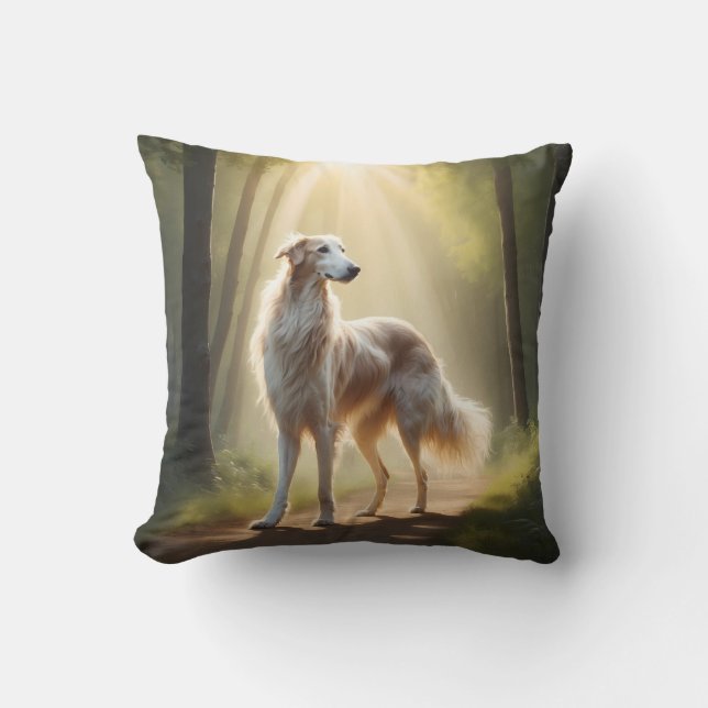 Borzoi Elegant Breed Throw Pillow Kussen (Voorkant)