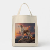Borzoi Elegant Grocery Canvas tas (Achterkant)