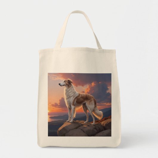 Borzoi Elegant Grocery Canvas tas (Voorkant)