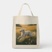 Borzoi Elegant Grocery Canvas tas (Achterkant)