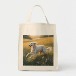 Borzoi Elegant Grocery Canvas tas
