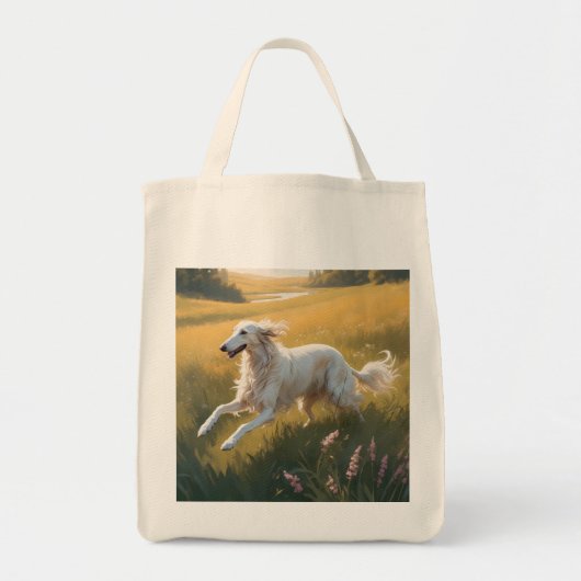 Borzoi Elegant Grocery Canvas tas (Voorkant)