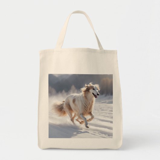 Borzoi Elegant Grocery Canvas tas (Voorkant)
