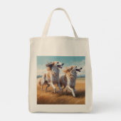 Borzoi Elegant Grocery Tote Bag (Achterkant)