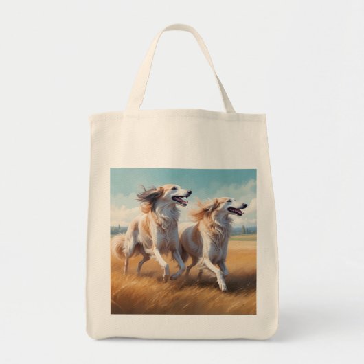 Borzoi Elegant Grocery Tote Bag (Voorkant)