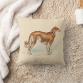  Borzoi Elegant Print Soft Pink Kussen (Deken)