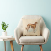  Borzoi Elegant Print Soft Pink Kussen (Stoel)
