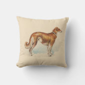 Borzoi Elegant Print Soft Pink Kussen (Voorkant)