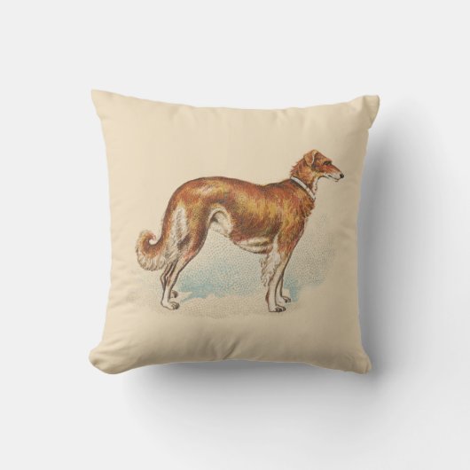  Borzoi Elegant Print Soft Pink Kussen (Voorkant)