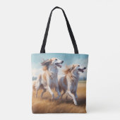 Borzoi Elegant Schouder Canvas tas (Achterkant)