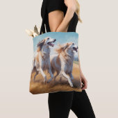 Borzoi Elegant Schouder Canvas tas (Dichtbij)