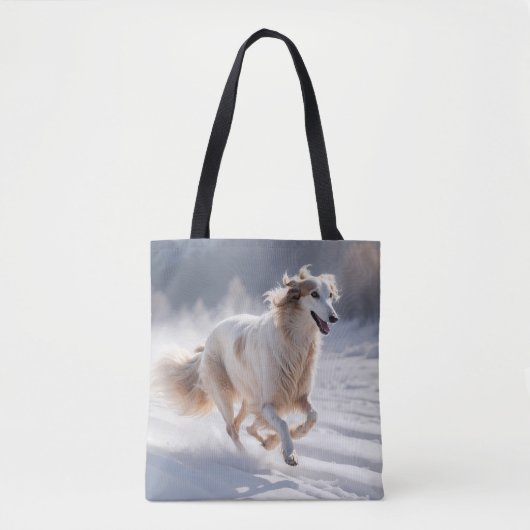 Borzoi Elegant Schouder Canvas tas (Voorkant)