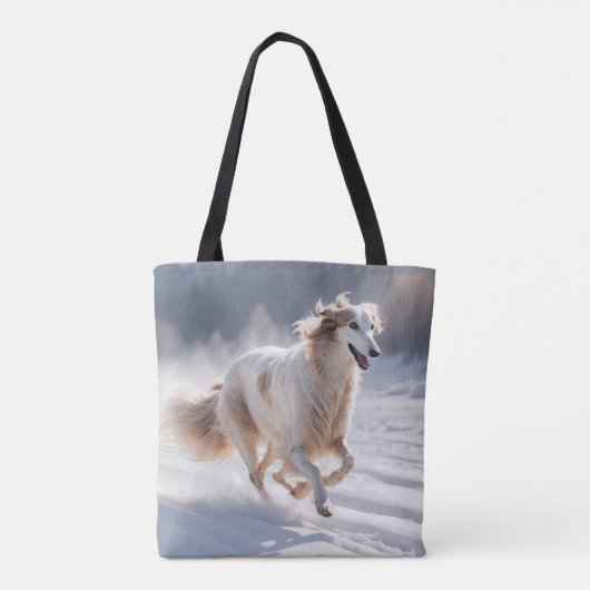 Borzoi Elegant Schouder Canvas tas (Achterkant)