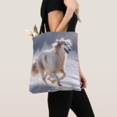 Borzoi Elegant Schouder Canvas tas (Dichtbij)