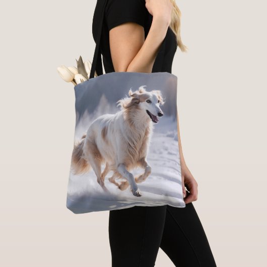 Borzoi Elegant Schouder Canvas tas (Dichtbij)