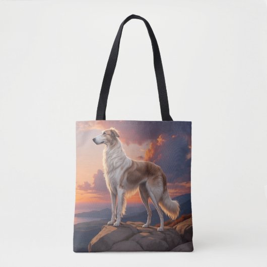 Borzoi Elegant Schouder Canvas tas (Voorkant)