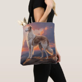 Borzoi Elegant Schouder Canvas tas (Dichtbij)