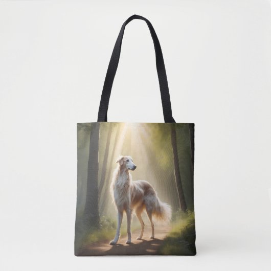 Borzoi Elegant Schouder Canvas tas (Voorkant)