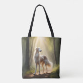 Borzoi Elegant Schouder Canvas tas (Achterkant)