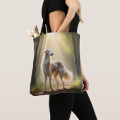 Borzoi Elegant Schouder Canvas tas (Dichtbij)