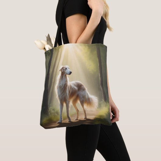 Borzoi Elegant Schouder Canvas tas (Dichtbij)