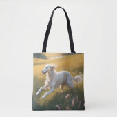 Borzoi Elegant Schouder Canvas tas (Voorkant)