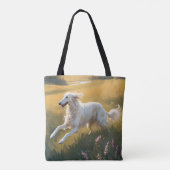 Borzoi Elegant Schouder Canvas tas (Achterkant)