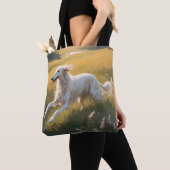 Borzoi Elegant Schouder Canvas tas (Dichtbij)