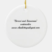 Borzoi en Snowman Dog Art Ornament (Achterkant)