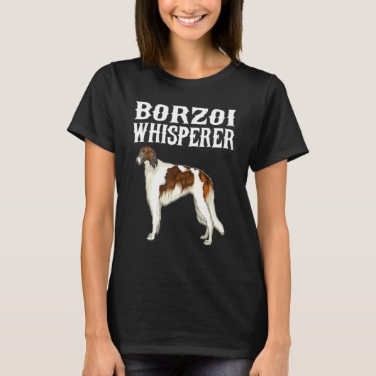 Borzoi Fluisteraar Hond T-shirt (Voorkant)