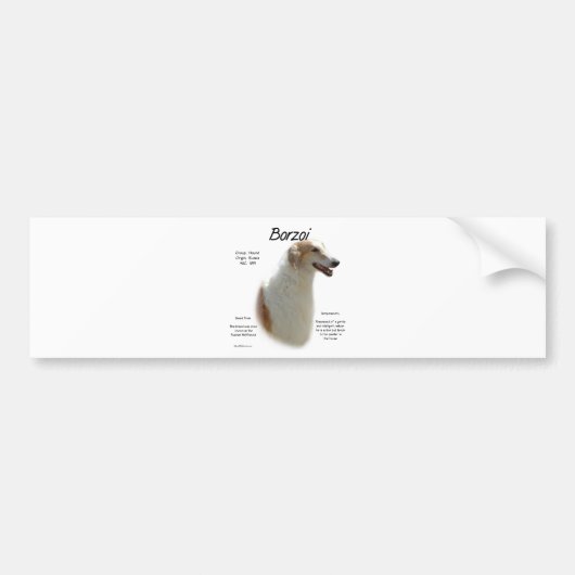 Borzoi Geschiedenis Ontwerp Bumpersticker (Voorkant)