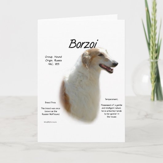 Borzoi Geschiedenis Ontwerp Feestdagen Kaart (Voorkant)