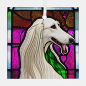 Borzoi "Glas in lood" Glas Ornament (Achterkant)