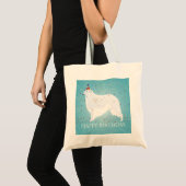 Borzoi Happy Birthday Design Tote Bag (Voorkant (product))