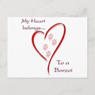 Borzoi hart behoort briefkaart