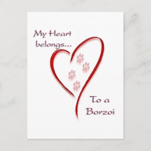 Borzoi hart behoort briefkaart