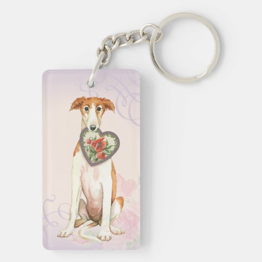 Borzoi Heart mama Sleutelhanger (achterkant)