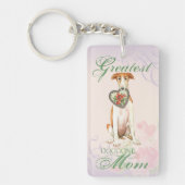 Borzoi Heart mama Sleutelhanger (Voorkant)