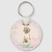 Borzoi Heart mama Sleutelhanger (Voorkant)