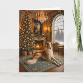 Borzoi Holiday Card Feestdagen Kaart