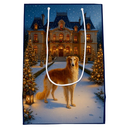 Borzoi Holiday Card Medium Cadeauzakje (Achterkant)