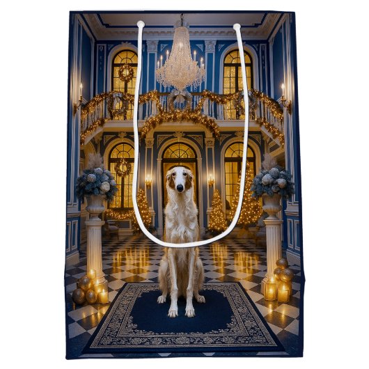 Borzoi Holiday Card Medium Cadeauzakje (Achterkant)