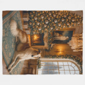 Borzoi Holiday  Fleece Deken (Voorkant (Horizontaal))