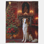 Borzoi Holiday Fleece Deken (Voorkant)