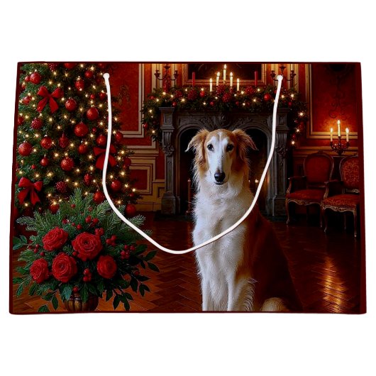 Borzoi Holiday  Groot Cadeauzakje (Voorkant)