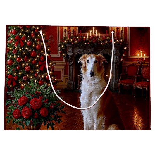 Borzoi Holiday  Groot Cadeauzakje (Achterkant)