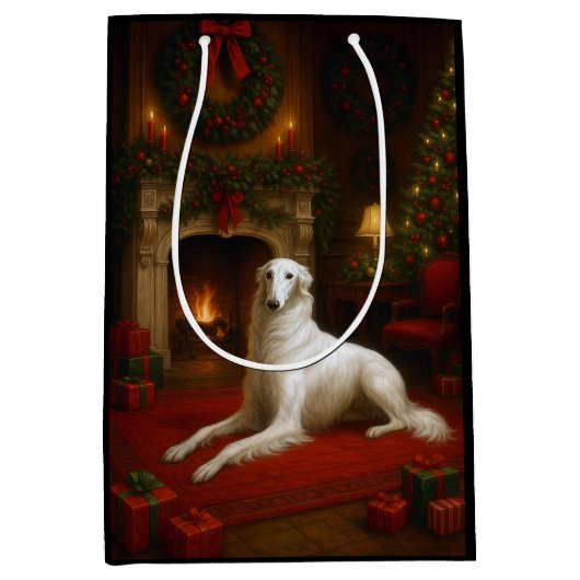 Borzoi Holiday  Medium Cadeauzakje (Voorkant)
