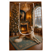 Borzoi Holiday  Medium Cadeauzakje (Achterkant)