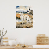 Borzoi - Hond Art Print (Keuken)